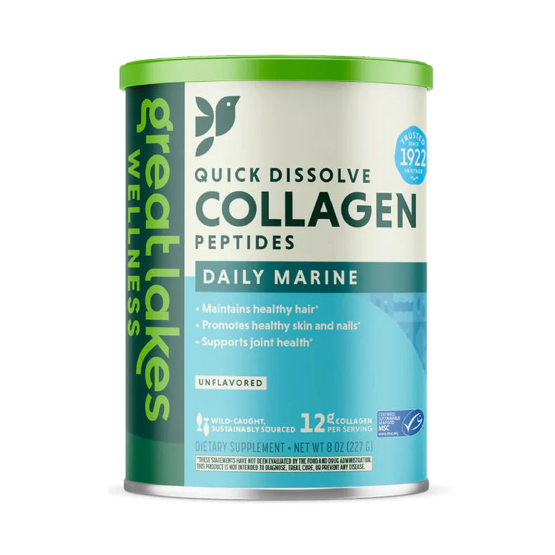 Great Lakes Wellness Daily Marine Collagen Peptides - 8oz | 19 Servings