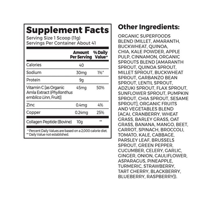 Orgain Collagen Peptides + 50 Superfoods Powder - 16 Oz