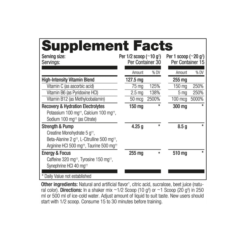 PERFECT Sports - iPrep Advanced Pre-Workout with Creatine, Beta-Alanine,  Vitamin C & Electolytes - Fruit Punch Candy, 30 servings, Pre-Workout, 30